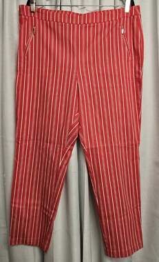 SOHO Apparel Ltd. Women’s Plus 2X Red/White Striped Ankle Pull On Pants